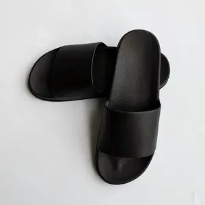 OEM Custom Black Slides Footwear Sandal PVC, zapatillas con logotipo personalizado hombres lisos sandalias deslizantes en blanco, zapatillas logotipo personalizado Slide