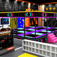 Parc d'attractions intérieur commercial personnalisé avec trampoline intégré certifié ASTM pour centre commercial FEC