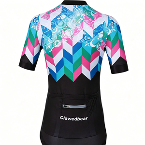 Conjunto de Ciclismo de Dos Piezas para Mujer al por Mayor, Estampados de Moda Surtidos, Logotipo de Marca Personalizado, con Tela Elástica en 4 Direcciones que Absorbe el Sudor, para Club - Product Image 3