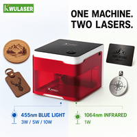 Mini machine de gravure laser double X-PRO 455nm 1064nm, graveur laser de bureau, cadeaux personnalisés, métal, bois, cuir