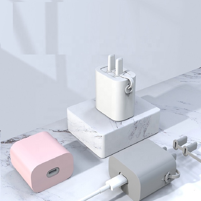 Wholesale Colorful Anti Fall Silicone Phone Charger Power Plug 18W 20W Wire Protective Cover 3 Pcs for iPhone Huawei
