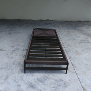 سرير شمسي من الألومنيوم للاستخدام الخارجي، مقاوم للماء، سرير نهاري للفنادق والشواطئ وحمامات السباحة، كرسي استلقاء مزدوج - Product Image 4