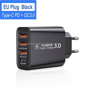 20W USB C PD Fast Charger 3USB+TYPE C Multi-port <b>Power</b> Adapter for IPhone13 12 Pro Max QC3.0 USB Wall Charger - Product Image 4
