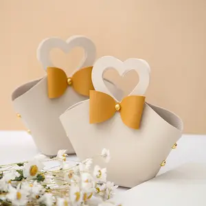 Embalagem de coração mini para presente de casamento, bolsa de couro para presente de dia dos namorados, atacado de alta qualidade, mini bolsa para casamento