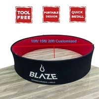 Bannière de plafond ronde pliable en aluminium de 20 pieds, sans outil, portable, pour exposition commerciale