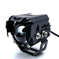 Feux de route pour moto, lentille LED avec yeux de démon rouges et bleus, phare, feux de route, feux de travail, feu antibrouillard, ampoule pour voiture, camion