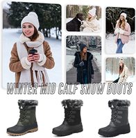 Bottes de neige en peluche pour femme, chaussures chaudes, disponible en trois couleurs, collection hiver