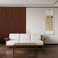 Panneau de décoration murale en PVC à lamelles 3D d'intérieur imperméable nécessitant peu d'entretien et facile à installer Panneau mural cannelé en WPC pour la décoration de la maison