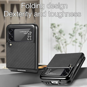 Coque de téléphone de luxe en Fiber de carbone pour hommes, étui rigide mince pour Samsung Galaxy Z Flip 3 <span class=keywords><strong>4</strong></span> 5G - Product Image 2