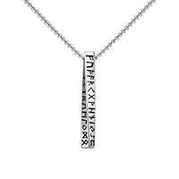 Colliers pendentifs vikings en acier inoxydable vintage à la mode, chaîne carrée en perles, collier pour homme, bijoux MGXL375