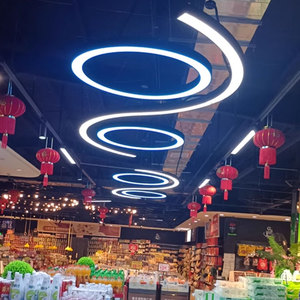 Vòng trong nhà Bắc Âu Hiện Đại Đèn Trần sang trọng vàng đen <span class=keywords><strong>LED</strong></span> treo đèn nhà văn phòng Đèn chùm tròn ánh sáng mặt dây chuyền - Product Image 3