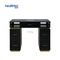 Table de manucure moderne en bois avec dessus creux, grande capacité de rangement, tiroirs luxueux, HEALTHTEC MT-17