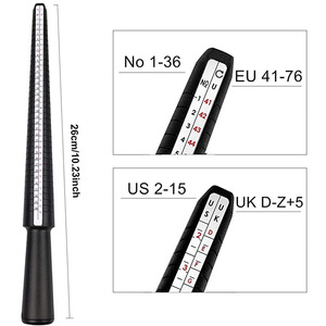 Juegos de mandril de EE. UU. Y Reino Unido con medio medidor de anillo Palo de ajuste de anillo de metal y martillo para hacer anillos y juego de herramientas de pulido - Product Image 3