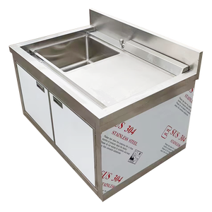 VICTORY KITCHEN Customized Large Size Stainless Steel Double <b>Bowl</b> Square <b>Bowl</b> Industrial Design Lab <b>Wash</b> for Hotel Restaurant - Product Image 2