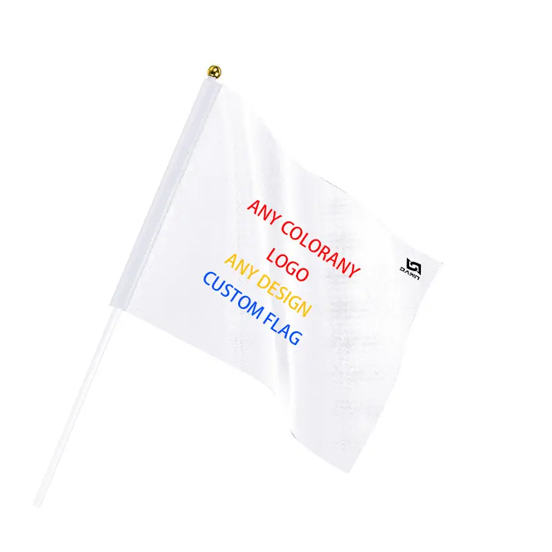 Wholesale custom mini hand flags Small Mini Handheld Stick Flag Hand Held Waving Flag With Plastic Pole