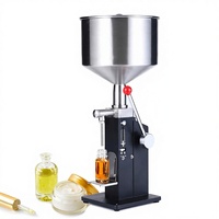 Machine de remplissage manuelle pour liquides et pâtes en bouteilles en verre avec trémie détachable réglable de 5 à 50 ml, garantie 1 an A03