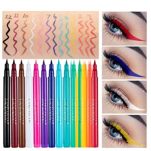 Ensemble d'<span class=keywords><strong>eye</strong></span>-<span class=keywords><strong>liner</strong></span> liquide 12 couleurs, stylo <span class=keywords><strong>eye</strong></span>-<span class=keywords><strong>liner</strong></span> <span class=keywords><strong>blanc</strong></span> ultra fin, imperméable, résistant aux taches, longue durée, maquillage à haute teneur en pigments - Product Image 1