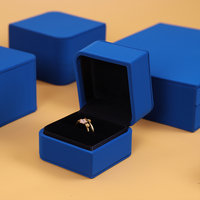 SIFOO Nouveau Prix Usine Luxe Vente en Gros Logo Personnalisé Boîte à Bijoux en Cuir PU pour Collier Boucles d'Oreilles Bague Emballage de Bijoux en Velours Bleu