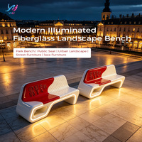 Banc de patio moderne en fibre de verre renforcée, résistant à l'eau, durable et écologique pour hôpital, école, centre commercial, parc