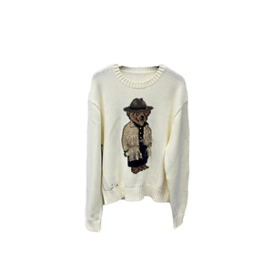 Suéter de punto de manga larga para mujer, 100% algodón, antipilling, con logo frontal de dibujos animados, estilo casual y versátil, Colección Otoño 2026 - Product Image 1