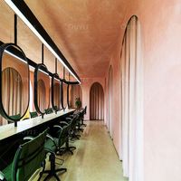 Meubles de salon pliables modernes en acier inoxydable avec miroir et étagère de beauté pour salon de coiffure et barbier