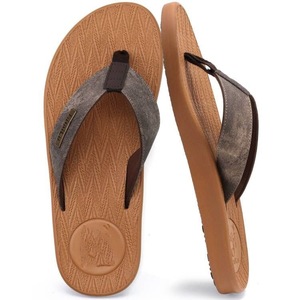 Tongs de plage en <span class=keywords><strong>cuir</strong></span> pour hommes avec soutien de la voûte plantaire, best-seller de l'été - Product Image 3