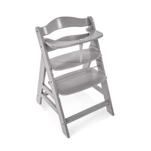 Chaise haute en bois gris en gros, chaise haute réglable pour bébé, <span class=keywords><strong>tour</strong></span> de chaise haute pour bébé avec plateau amovible pour tout-petit - Product Image 4