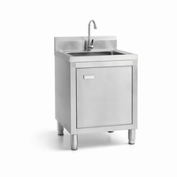 Wastafel Dapur Stainless Steel 201/304 Komersial, Custom Double Three Sink, Finishing Brushed Matt, Kaki Tinggi Dapat Disesuaikan