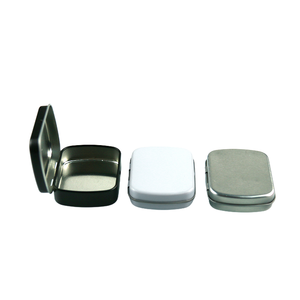 Portable First Aid Pill Candy Mint Jewelry Container Rectangle Solid Perfume Metal Tin Candle Box with Hinged Lid
