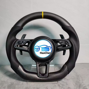 Volant en fibre de carbone avec bouton <span class=keywords><strong>SC</strong></span> Sport pour <span class=keywords><strong>Porsche</strong></span> 718 <span class=keywords><strong>911</strong></span> Cayenne Macan, volant prêt à l'emploi - Product Image 6