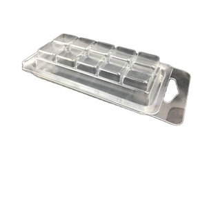 Recyclable Plastic 5 cell snap bar wax melts clamshell packaging 5 cavity wax melt Clamshell moulds for soy wax tart melts