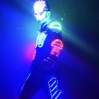 Costumes LED pour spectacles sur scène pour adultes, combinaisons lumineuses unisexes, costume de robot Tron pour la danse