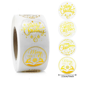 Adesivi Trasparenti Rotondi per Sigillare Buste, Decorazione per Scatole, Etichette di Ringraziamento per Matrimoni, Materiale PP con Stampa Dorata - Product Image 2