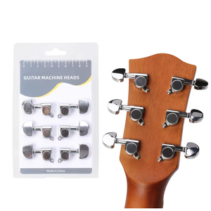 Chevilles de réglage noires/chromées <span class=keywords><strong>accessoires</strong></span> de guitare tête de Machine droite gauche pour <span class=keywords><strong>accessoires</strong></span> de pièces d'instruments à cordes acoustiques - Product Image 1