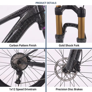 <span class=keywords><strong>Bicicleta</strong></span> de Montaña de 27.5''/29'' de Fibra de Carbono, <span class=keywords><strong>Bicicleta</strong></span> MTB para Dirt Jump, Todoterreno, <span class=keywords><strong>12</strong></span> Velocidades, Suspensión Completa - Product Image 5