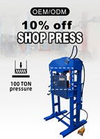 Presse d'atelier hydraulique robuste de 100 tonnes avec grille de protection des roulements, cadre en H entièrement soudé, moteur 220 kW, garantie de 2 ans