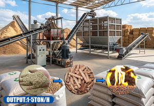 CE 1-2 Presse à granulés de paille et d'herbe complète, Usine de fabrication de granulés de biomasse, Ligne de production de granulés de bois, Projet clé en main - Product Image 5