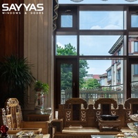 Système de fenêtres en aluminium et bois haute performance SAYYAS, verre isolant à cinq couches rempli d'argon, revêtement Low-E, Energy Star