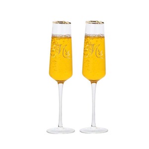 Flûtes à champagne <span class=keywords><strong>en</strong></span> <span class=keywords><strong>or</strong></span> avec bordure <span class=keywords><strong>en</strong></span> <span class=keywords><strong>or</strong></span> pour mariage - Product Image 5