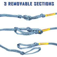 Corde de surf wake de 25 pieds avec poignée en EVA Flotteur élastique et couleur camouflage pour les sports nautiques Ligne de ski wakeboard pour le surf