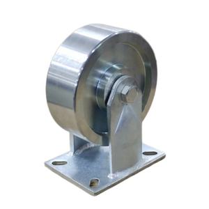 Roues en acier moulé de 8 pouces, robustes, fixes, industrielles, galvanisées, fourche de 10 mm, plaque supérieure, roulement à billes - Product Image 1