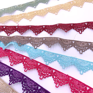 Lüks çeşitli renkler özel pembe dantel parlak kimyasal toptan dizisi dantel Trim sınır - Product Image 4