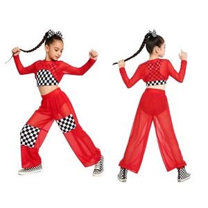Conjunto de 2 Piezas para Niñas, Ropa de Baile Hip Hop, Traje de Baile Urbano, Top Corto de Malla, Pantalones Anchos, para Actuaciones en Escenario - Product Image 2
