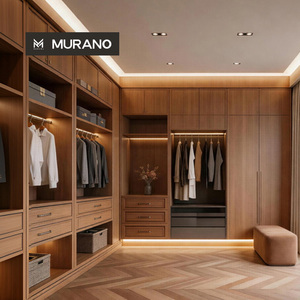 <span class=keywords><strong>Armadio</strong></span> Modulare in Legno Naturale Personalizzato con Ripiani Aperti e Armadi Chiusi Illuminati - Product Image 1