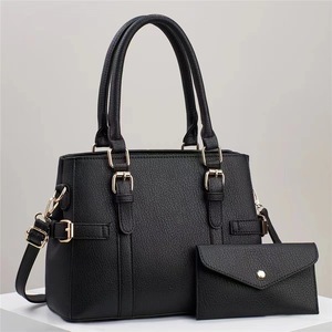 2026 Trendy <b>Soft</b> PU <b>Leather</b> Ladies Handbags Zipper Closure Polyester Lining Shoulder <b>Bags</b> Set for Women with Layered Design - Product Image 1
