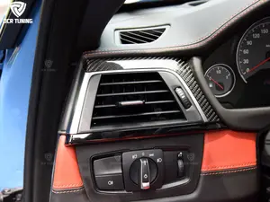 8 قطعة/المجموعة الجافة ألياف الكربون الديكورات الداخلية لسيارات BMW F30 F36 F80 M3 سيارة الداخلية الباب لوحة لوحة التحكم تراكب 4-باب 2013-2019