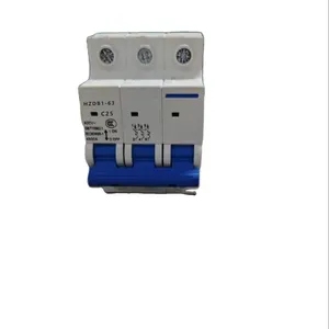 HZDB1-63 3P Miniature Circuit Breaker Triple Pole for Full Protection 10A/16A/20A/25A/32A Rated Current 4.5ka Breaking Capacity