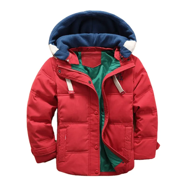 Kinder Großhandel Winterkleid ung Kleidung Warme Baby Jungen Kinder Daunen Kapuzen mäntel
