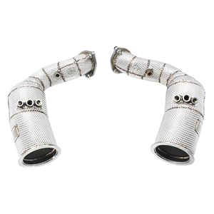 Porsche <span class=keywords><strong>718</strong></span> GT4/<span class=keywords><strong>GTS</strong></span>/Spyder <span class=keywords><strong>2020</strong></span> + bouclier thermique tuyau de descente d'échappement tuyaux de liaison d'essieu en acier inoxydable TT 304 collecteur en acier inoxydable - Product Image 3