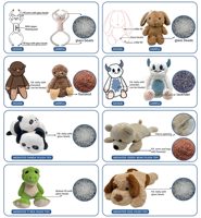 Fabricant de jouets en peluche chauffants personnalisés, design champignon avec insert chauffant amovible pour micro-ondes, usine de jouets en peluche OEM
